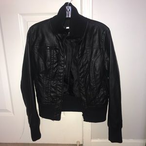 Black faux leather jacket